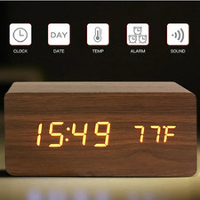 Wooden LED Digital Alarm Clock