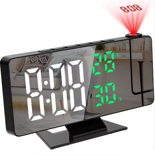 Mirrored led digital alarm - led,