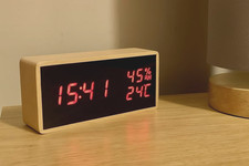 New Alarm Clock Bedside Wooden